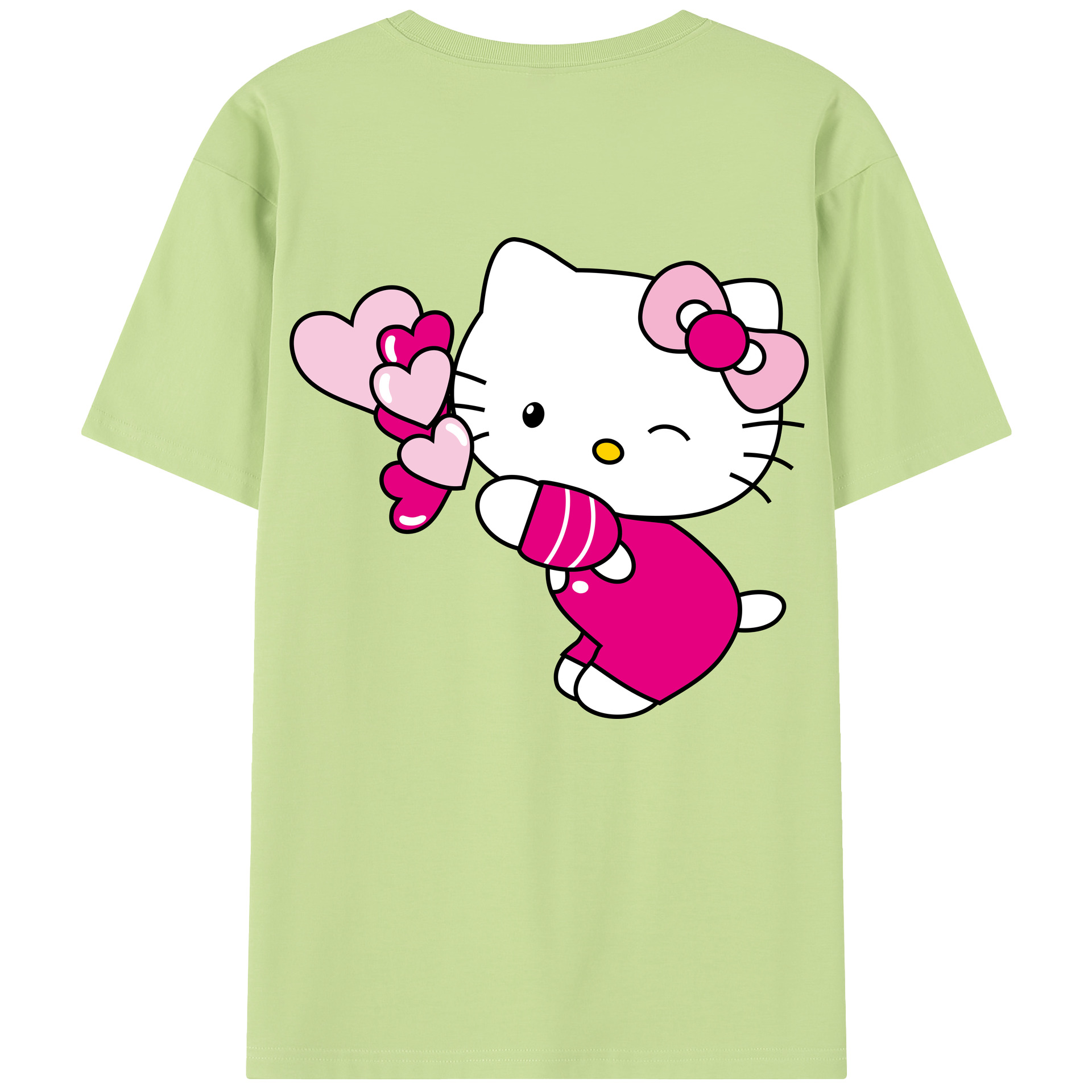 （画像用） Hello Kitty ハローキティ 綿100％半袖Tシャツ（背面プリント）